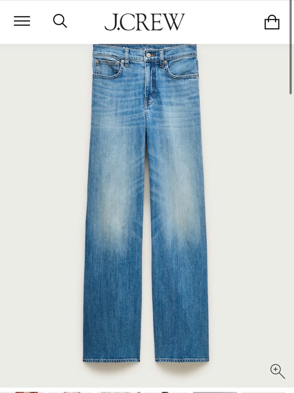 J. Crew Wide-Leg Jeans in Deep Blue Denim